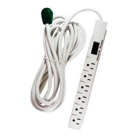 Gogreen Outlet Tap, Surge, 5-15R, 15 ft., White GG-16315-15